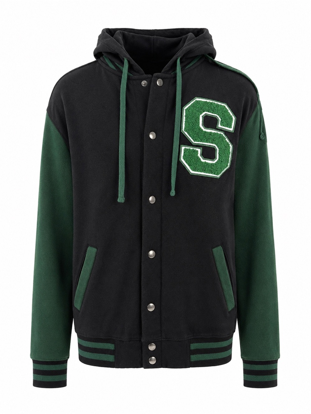 Harry Potter Slytherin Varsity Hoodie Jacket Men’s Small Black Green